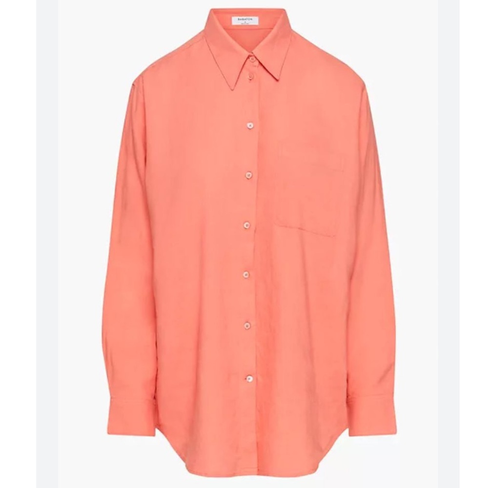 Aritzia Babaton Elizabeth Blouse; size extra small; color ‘Coral’
